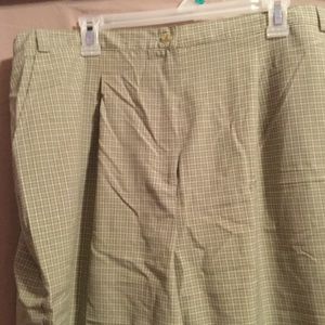 Adolfo Studio mint-green and tan slacks